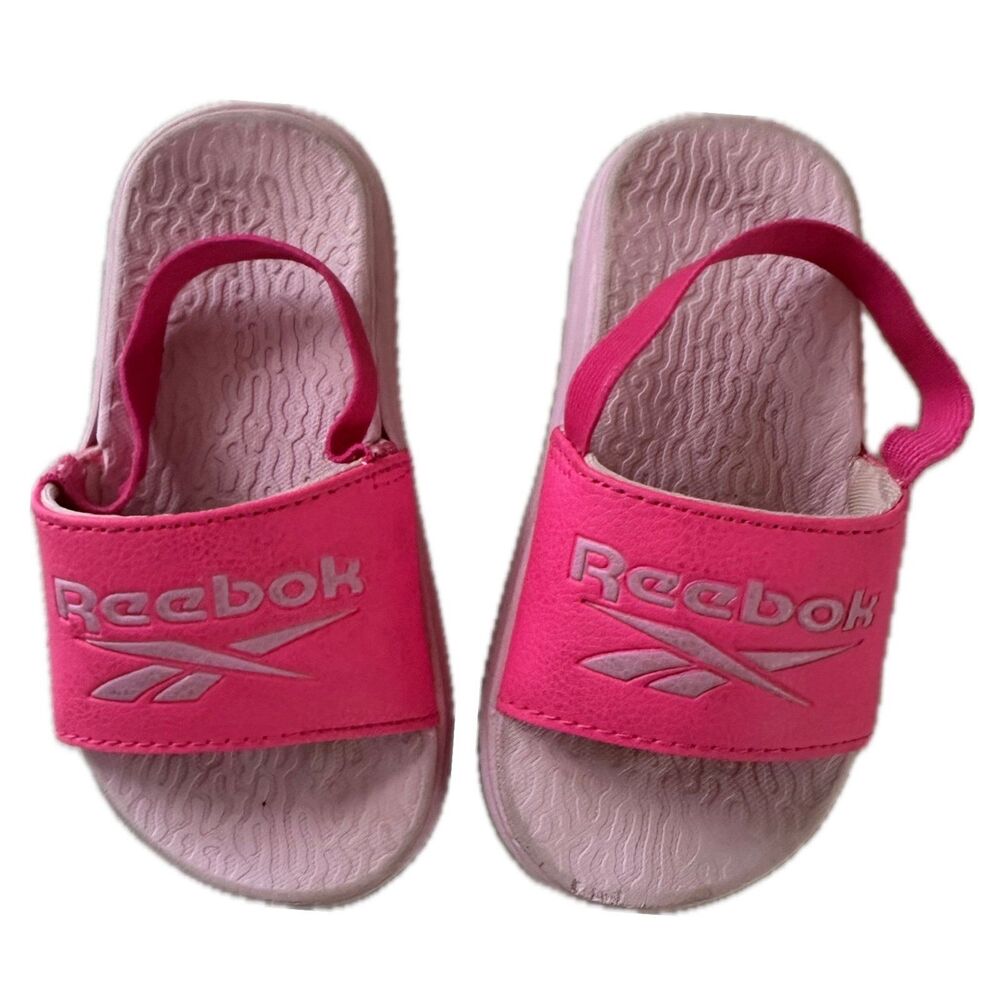 Reebok Toddler Girl Elastic Slingback Strap Dual Density Slide Wet Sandals 9